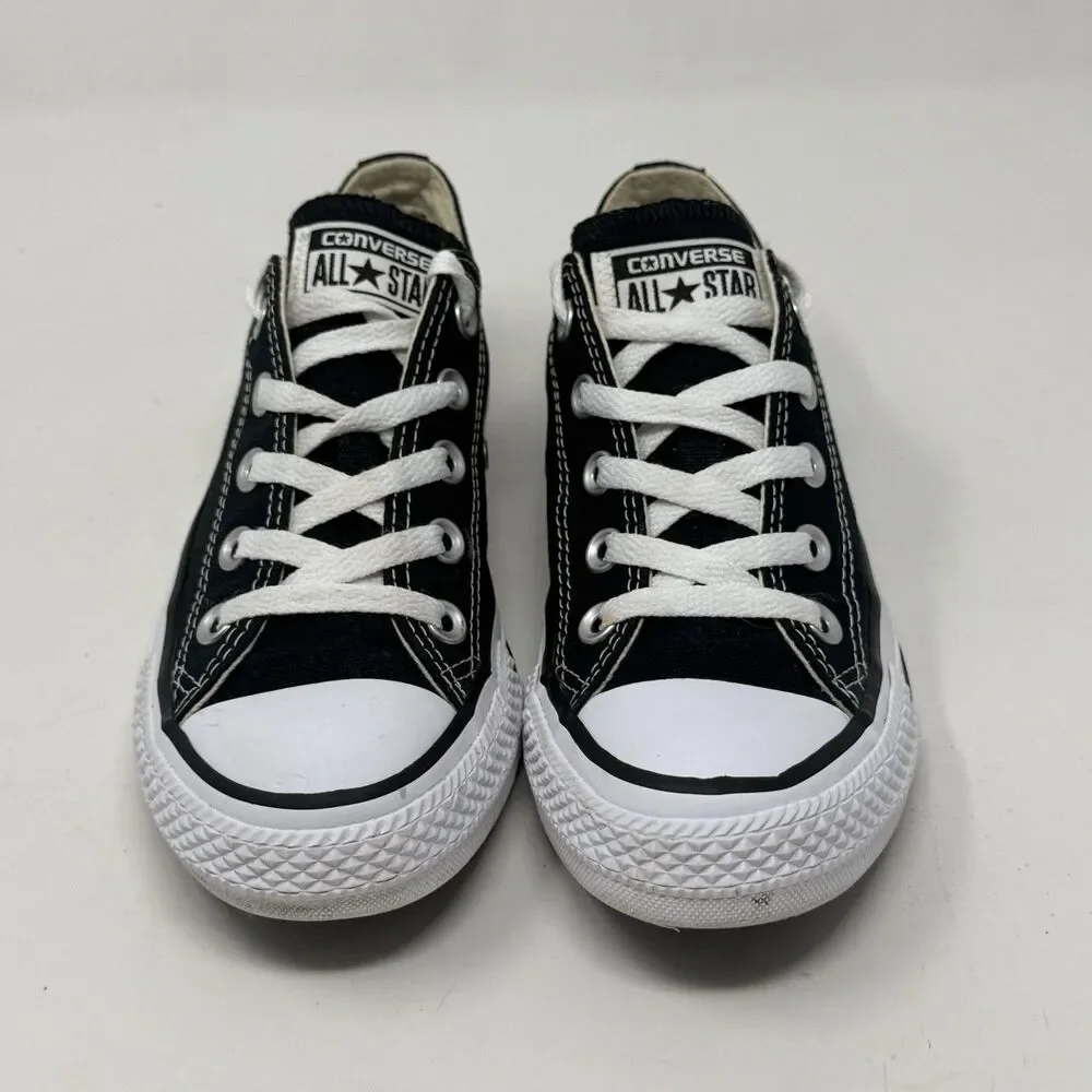 Converse All Star Shoes Womens 6 Black Canvas Low Top Sneakers Chucks Grunge